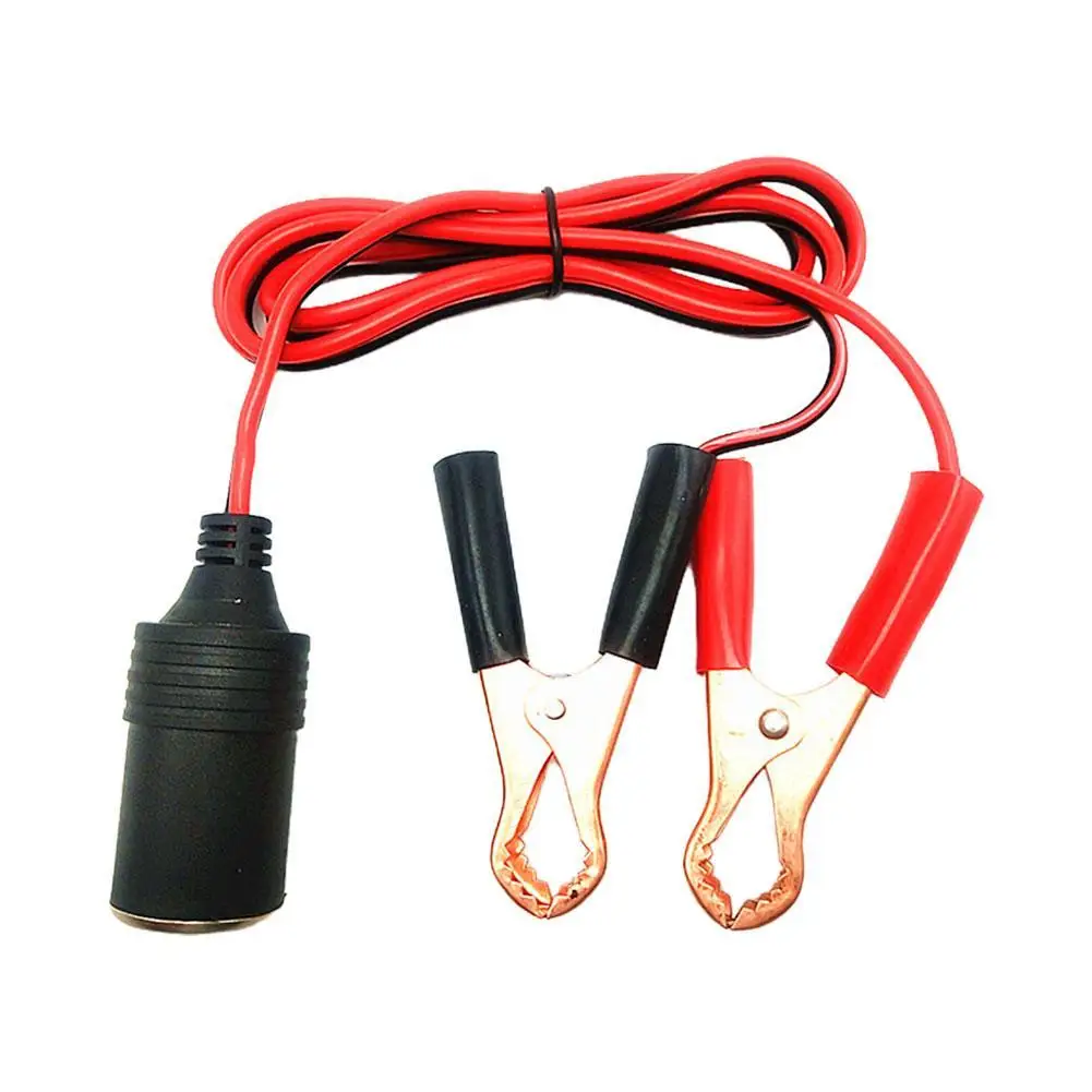 Car Cigarette Lighter 12V Power Female To Alligator Clip Extension Connector To Terminal Clip-on Battery Adapter Auto Socket cigarette lighter adapter