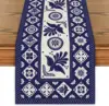 Talavera Floral Bird Mexican Linen Table Runners Mexican Dia De Los Muertos Fiesta Decor Dresser Scarf Party Dining Table Decor 1