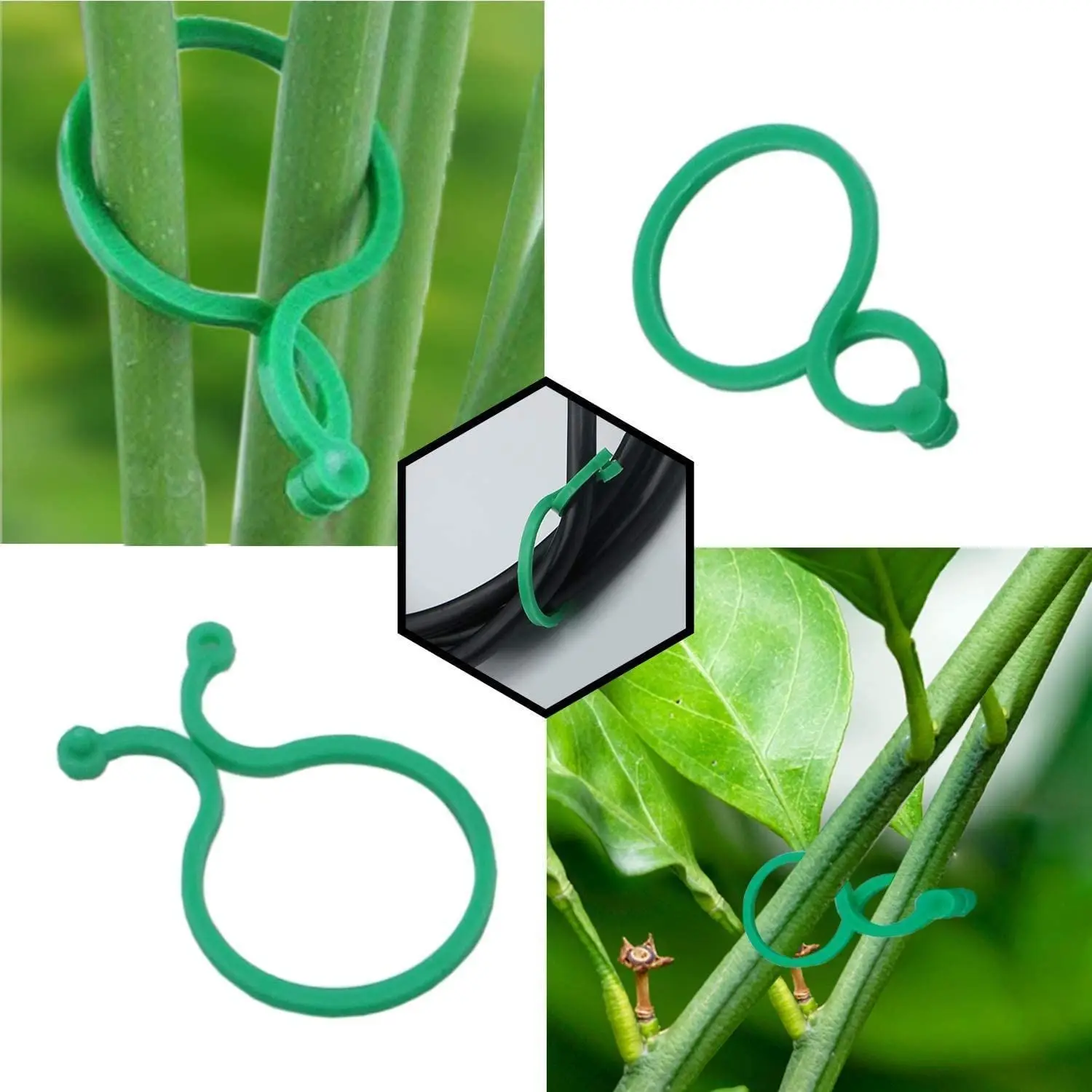 

20/50/100 Pcs Climbing Vine Plant 8 Buckle Support Securing Binding Tie Growth Flower Fixing Clips Device Reusable Garden Tools