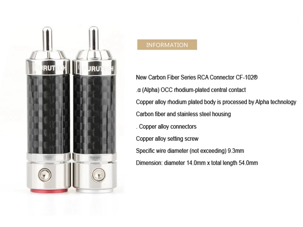 Furutech Stecker Stecker Männlich Rhodiniert HiFi Lautsprecher Jack Carbon Faser Kupfer RCA Anschlüsse Für Audio Verstärker RCA kabel