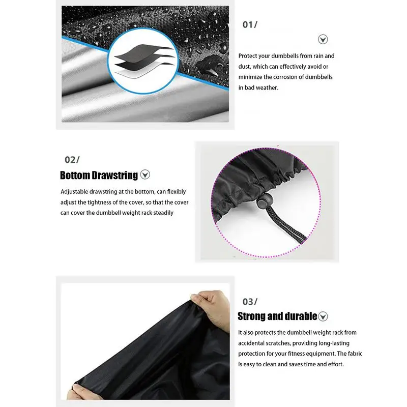 Dumbbell Stand Cover Strength Training Dumbbell Rack Cover Waterproof Square Barbell Dust Silver Coating For Home Gym