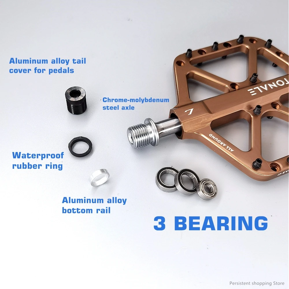 Alanmoship Mountain Bike Pedals Aluminum Alloy Double Bearing