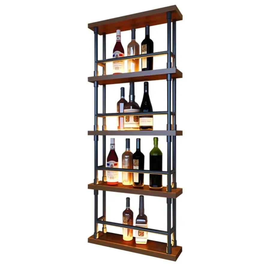 Narrow Column Wine Cabinet Living Room Corner Lights Showcase Liquor Bottle Wine Rack Patio Vinotecas Boutique Home Furniture