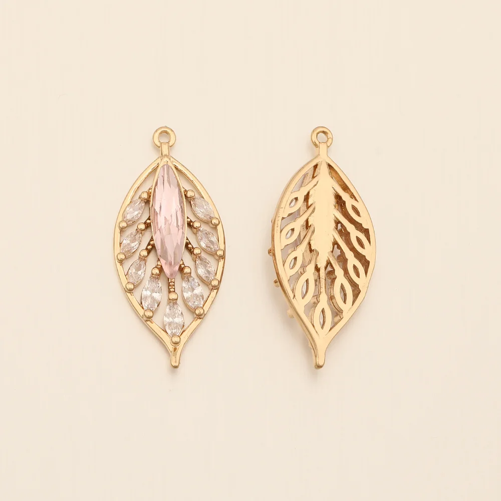 Cordial Design 14*31MM 40Pcs CZ Charms/Leaf Shape/Hand Made/DIY Jewelry Making/Jewelry Findings & Components/Rhinestone Pendant 15 Cordial Design 14*31MM 40Pcs CZ Charms/Leaf Shape/Hand Made/DIY Jewelry Making/Jewelry Findings & Components/Rhinestone Pendant - cordial