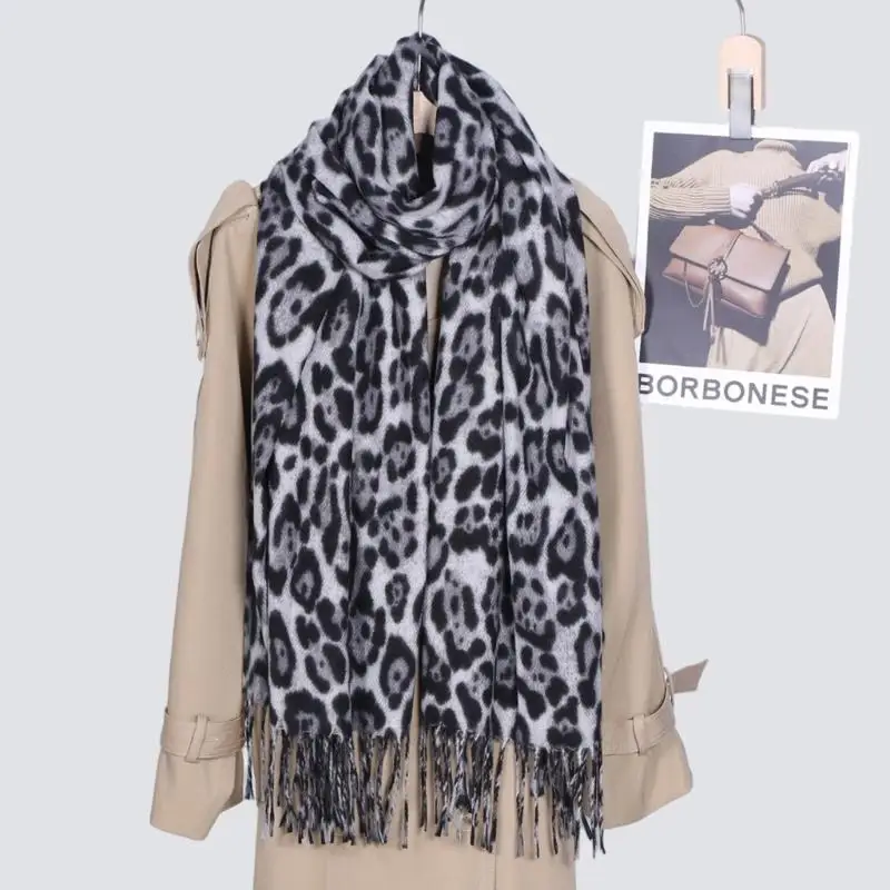 A52E Wende-Schulterschal, warmer Halswickel, dicker Winter-Hijab-Zubehör, Unisex – Detail 1