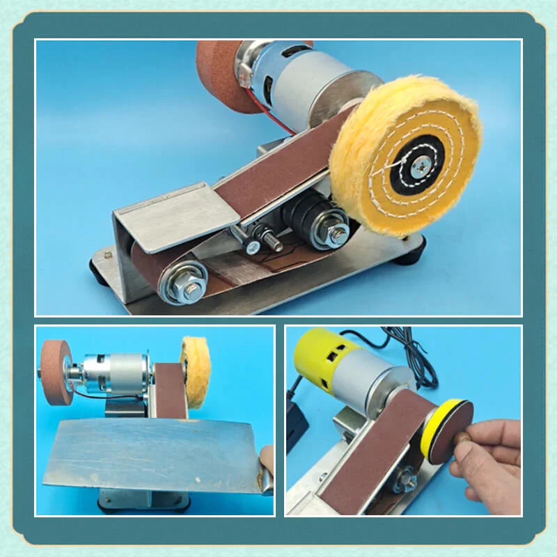 Meterk Electric Belt Sander Mini Belt Sander Electric Grinder Small Grinding  Machine Hand-held Electric Belt Sander with Sanding Belts 