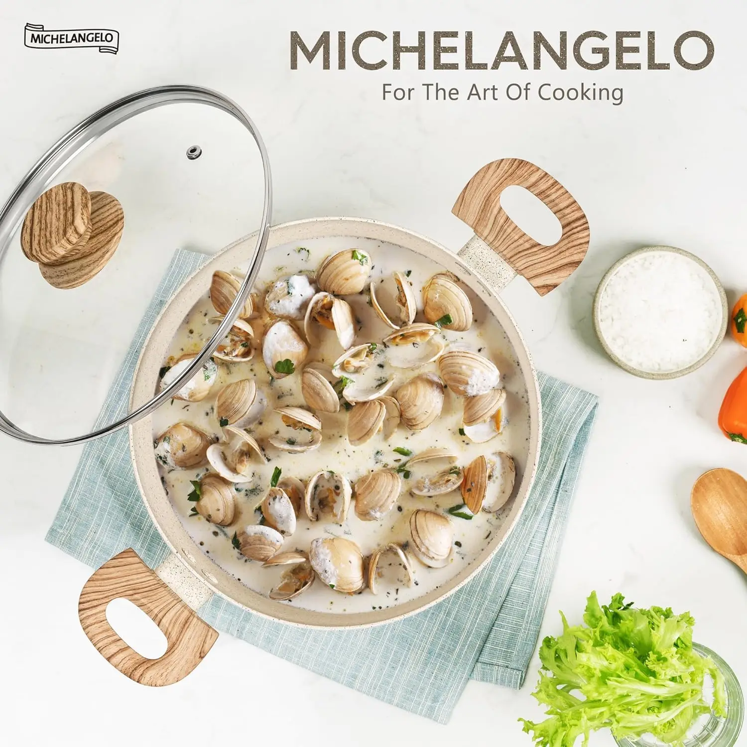 MICHELANGELO 6QT Granite Coating Stockpot with Lid, Non-Toxic Cooking Pot with Anti-Scalding Handle, Suitable for All Stoves 5