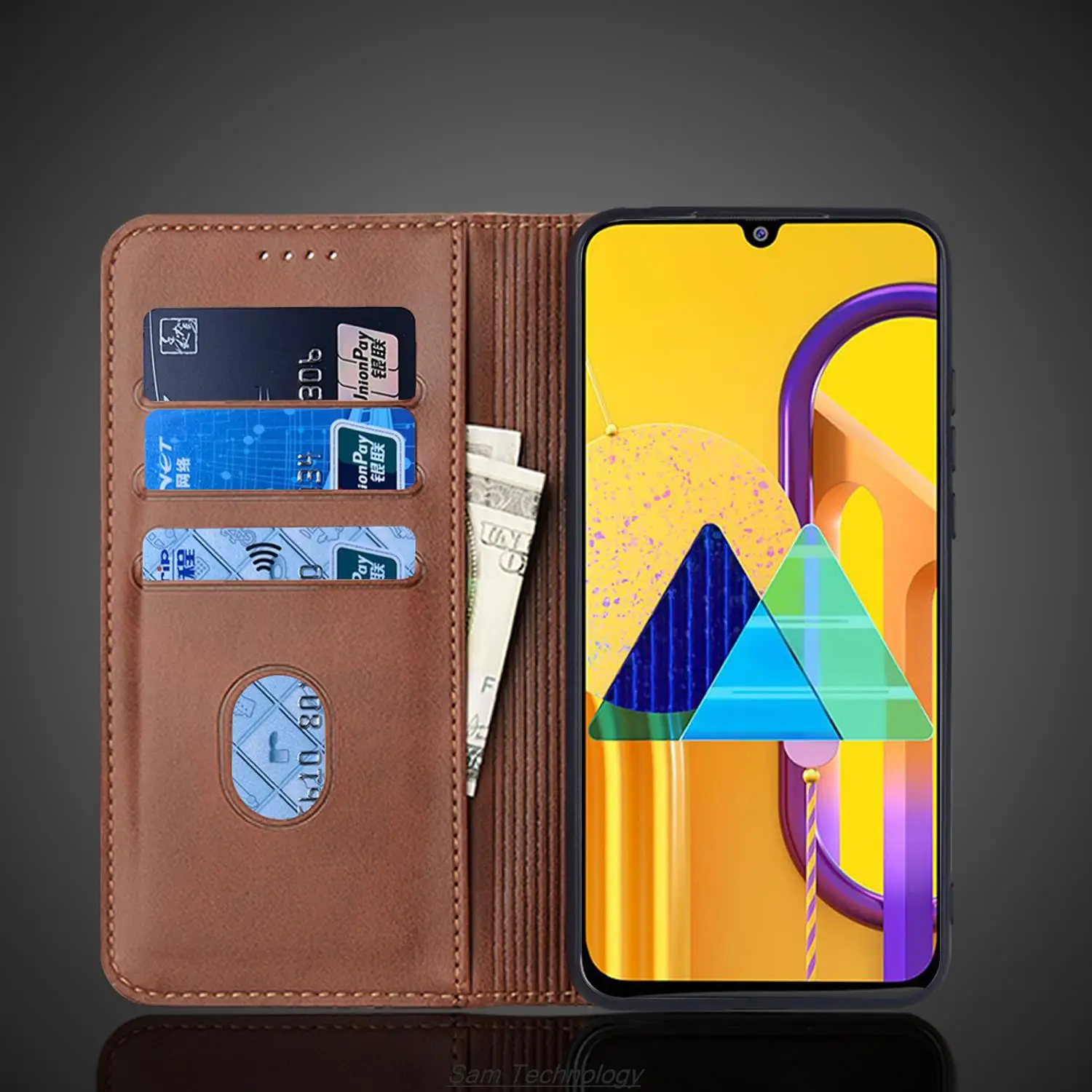 Magnetic attraction Leather Case for Samsung Galaxy M30s / M21 Holster Flip Cover Case Wallet Phone Bags Fundas Coque 5