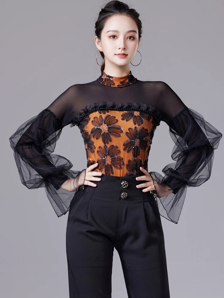 New Latin Dance Leotard Women/girls/lady New Sexy Salsa/ballroom/tango/cha Cha/rumba/samba/latin Top For Dancing 5230