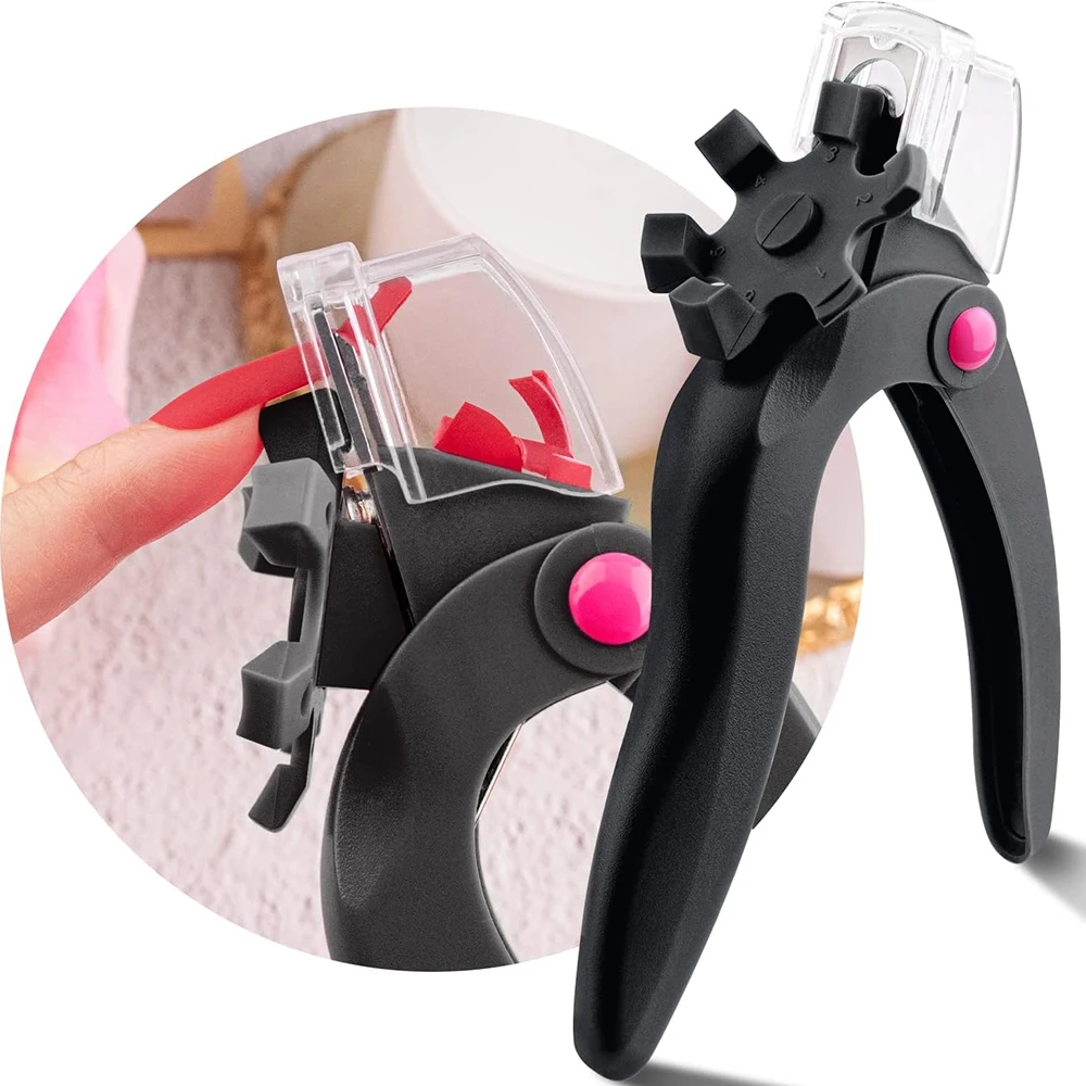 1Pcs Adjustable Acrylic Nail Clippers Sizer/Catcher Stainless Steel Nail Trimmer False Tips Cutter