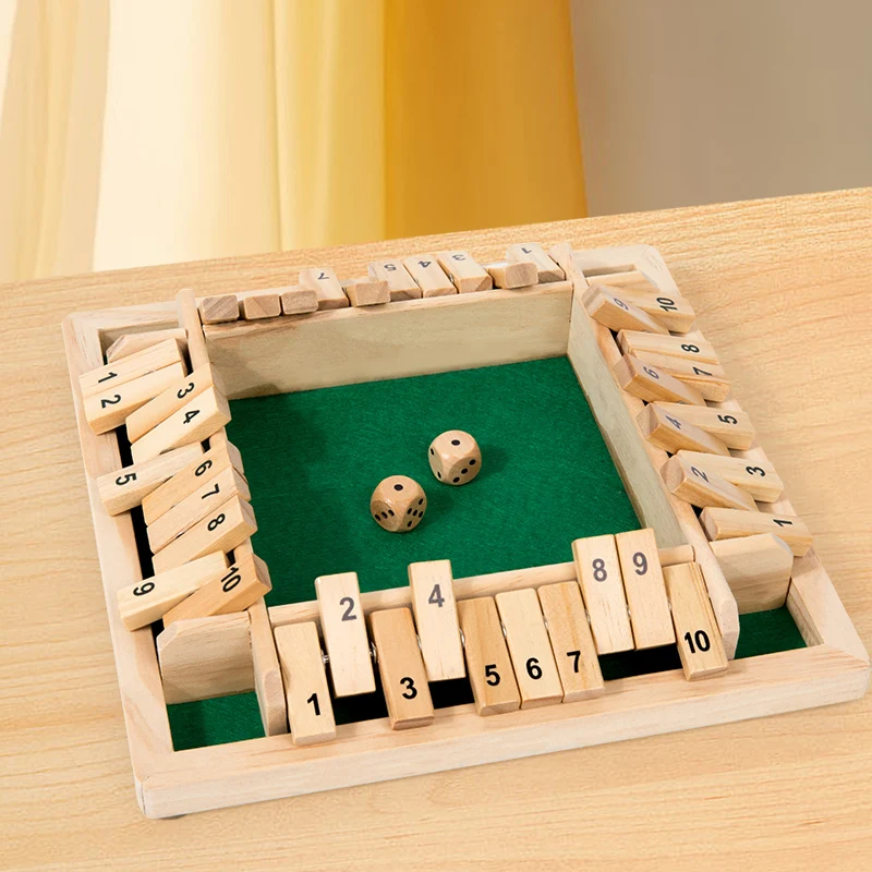 Wooden Four sided Number Flip Game, Children's Puzzle, Addition and Subtraction, Logical Thinking Training, Parent child Interac