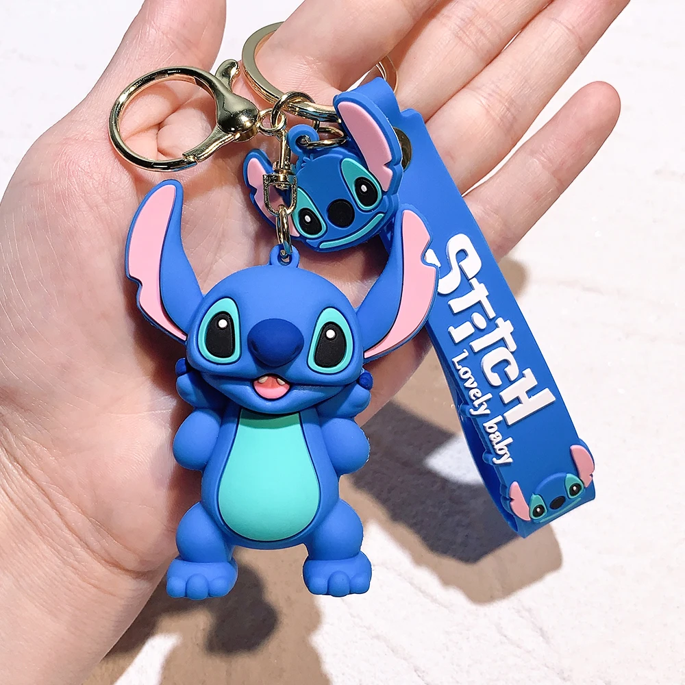 Disney Lilo & Stitch brelok urocza postać z kreskówki ścieg wisiorek silikonowy brelok Kawaii figurka zabawki modelka biżuteria akcesoria