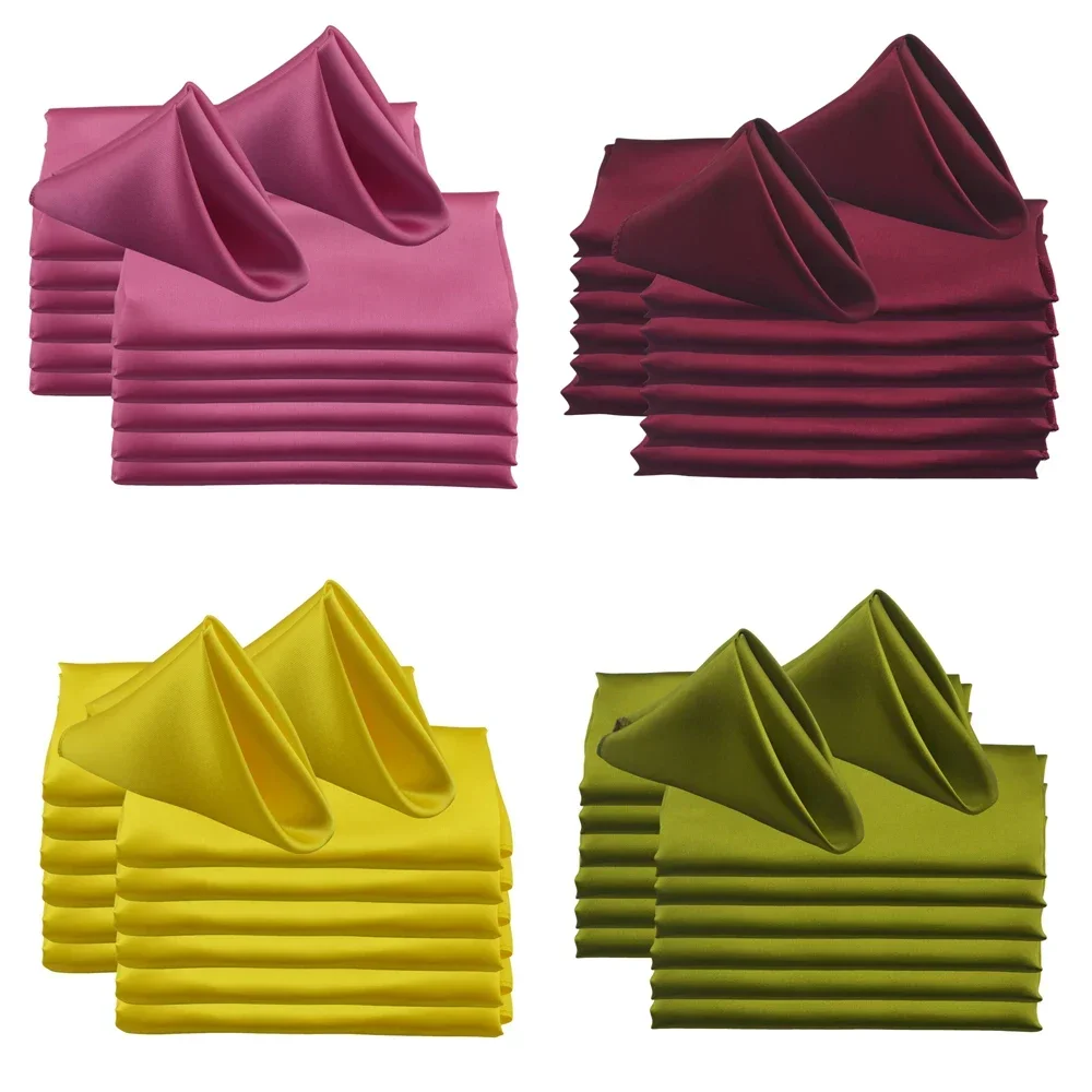 30pcs 45x45cm Satin Cloth Table Napkins For Wedding Mariage Party Decors Restaurant Christmas Birthday Banquet Napkin Tea Towel 4