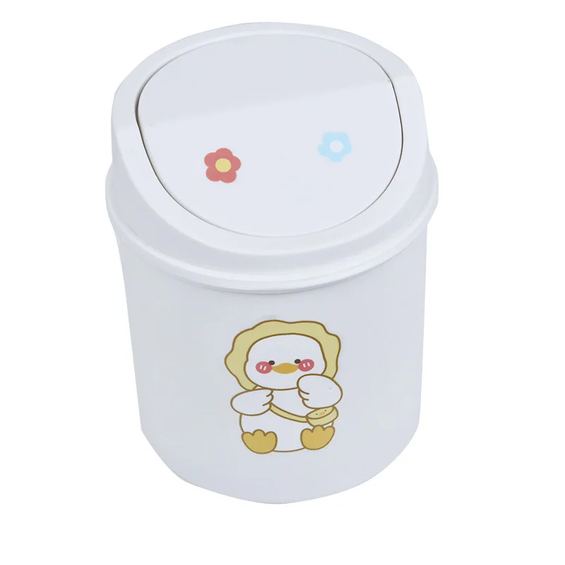 8 Mini Cubos Basura Escritorio - Papeleras Pequeñas Con Stickers, Azul Y Amarillo