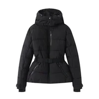 women's warm skiing series waist down cotton jacket winter new hooded slim fit jacket jacket 2