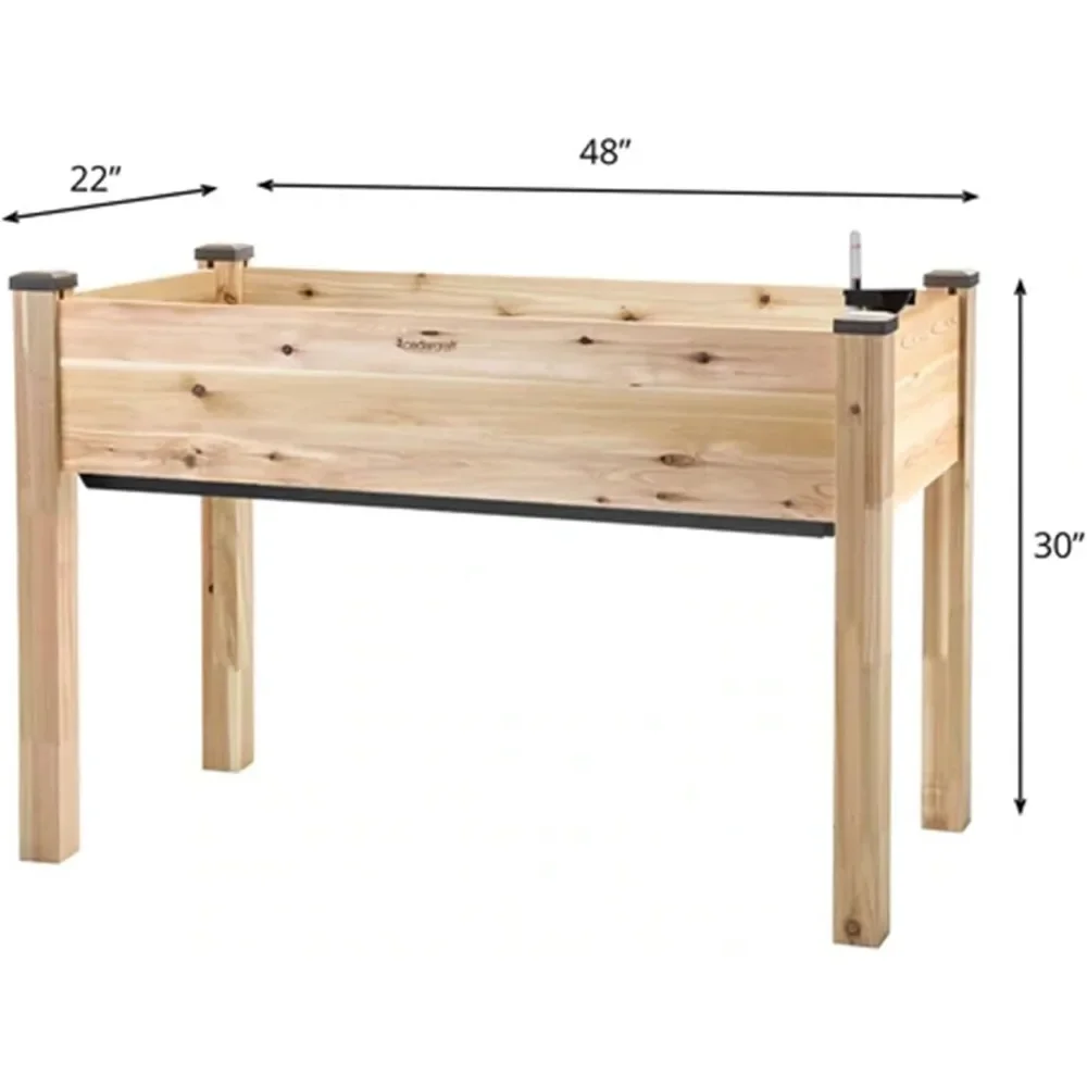 Elevated Cedar Self-Watering Planter with Greenhouse Cover 6