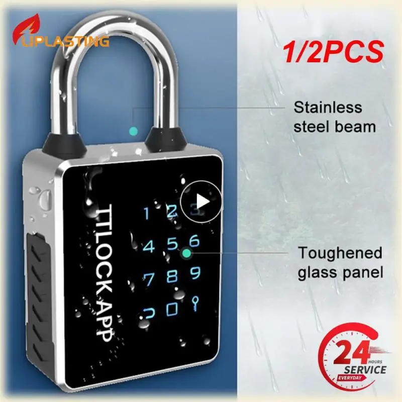 

1/2PCS Ways Unlock TUYA or TTlock App Waterproof Password Key 13.56khz RFID Card USB Door Lock Smart Padlock