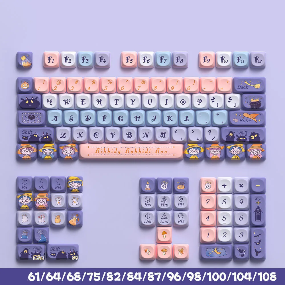 Cinnamoroll Pbt Keycap para Gaming Teclado Mecânico Kuromi Keycap Sublimação de Cinco Lados ma Switch Gamer 120 Chaves - Imagem 3