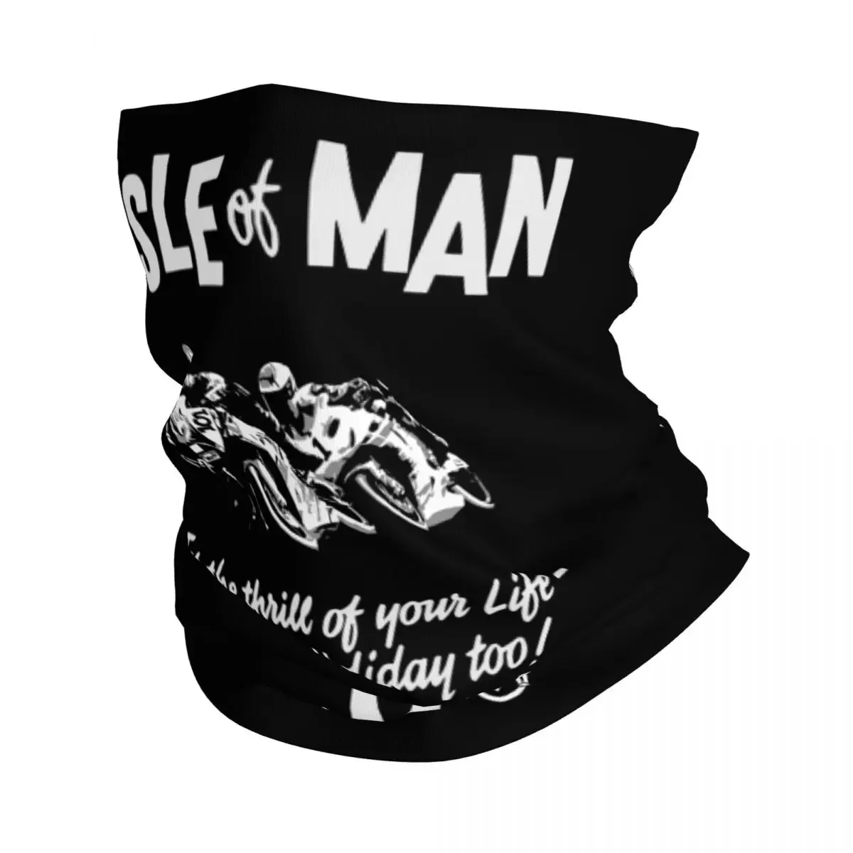 

Isle Of Man Neck Gaiter Men Women UV Protection Winter Motorcycle Tt Races Bandana Scarf for Ski