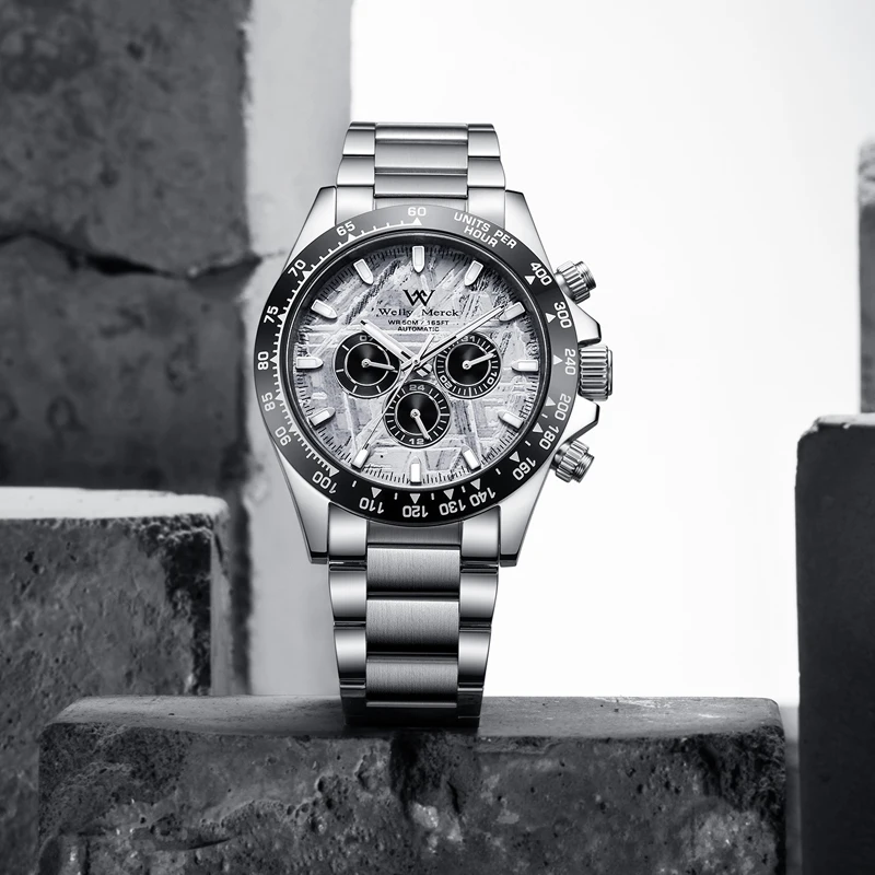 Welly Merck Men's Automatic Mechanical Watches Luxury Watch Dive Watch Water Resistant Luminous Sapphire Glass Reloj Hombre