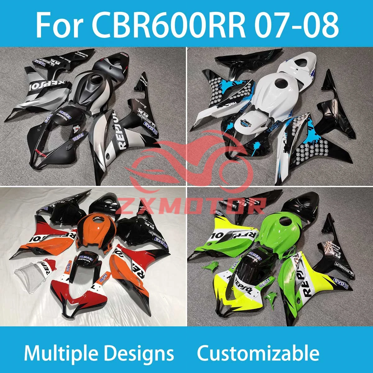 

Комплект обтекателей для кузова мотоцикла CBR 600RR 2007 2008 Rebuil, пластиковый комплект обтекателей кузова для Honda CBR600RR 07 08