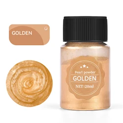 Pearlescent Mica Powder for Epoxy Resin - 20ml Dye Kit for DIY Jewelry and Crafts (Golden)