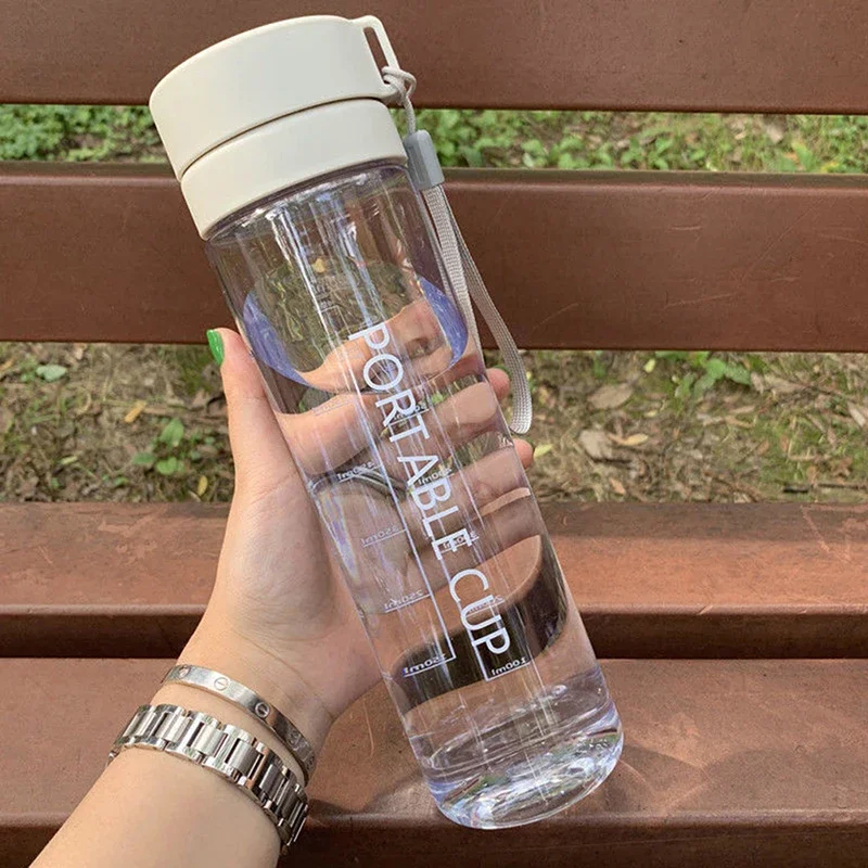 Water Bottle Large 600ML Portable Outdoor Sport Safety Solid PC Plastic Tea Coffee Cup Birth Gift Men Couple Drinking