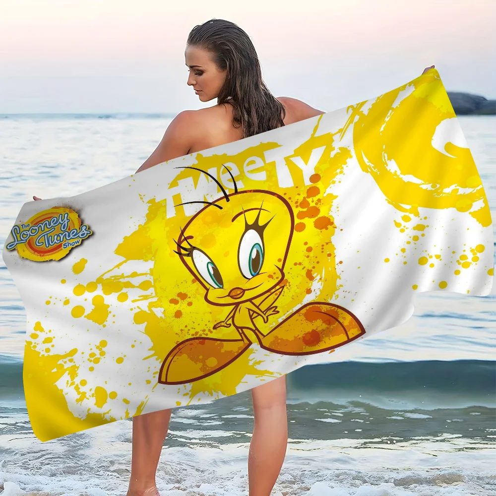 Looney Tunes T-Tweety Bird Beach Towel For Kids Personalized Bath Towel Pool Towel Vacation Gift Picnic Towel Party Gift 4