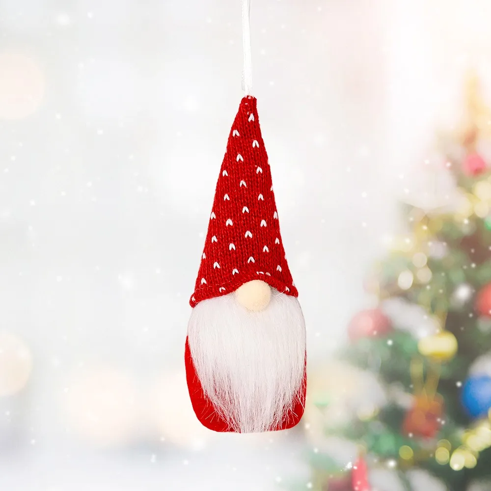 thumbnail image 1 of Muñeco elfo gnomo navideño, adorno colgante para árbol de Navidad, muñeco de lana tejido, decoración para el hogar de Halloween y Año Nuevo 2024, Navidad, 1 of 5