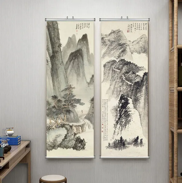 Affiche Vintage Canvas Painting Zhang Daqian Wall Art Picture for Living Room Posters and Prints Home Decoration ALUMINUM FRAM