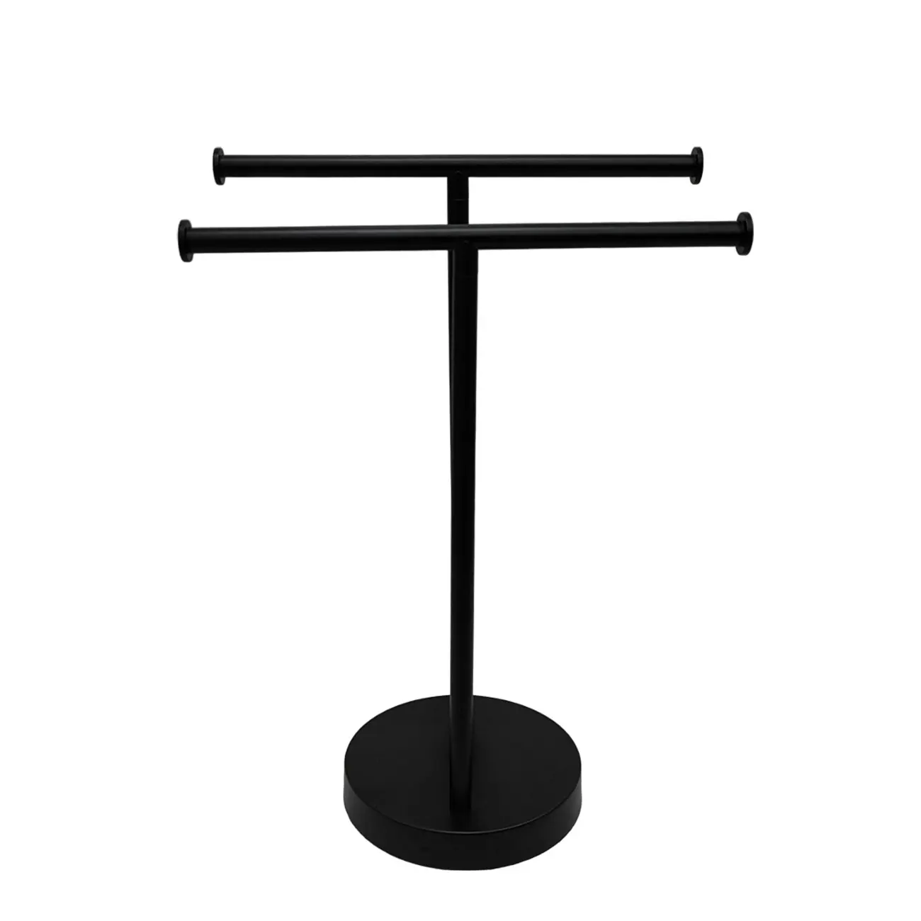 Vertical Design Anti Slip And Stable Black/White Iron Material Vertical Double Towel Bar For Table And Bedroom
