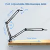 Hayve Microscope Arm Stand，Adjustable Metal Bracket Coin Microscope Mount  Compatible with DM4 DM9 MS1 MS3 6