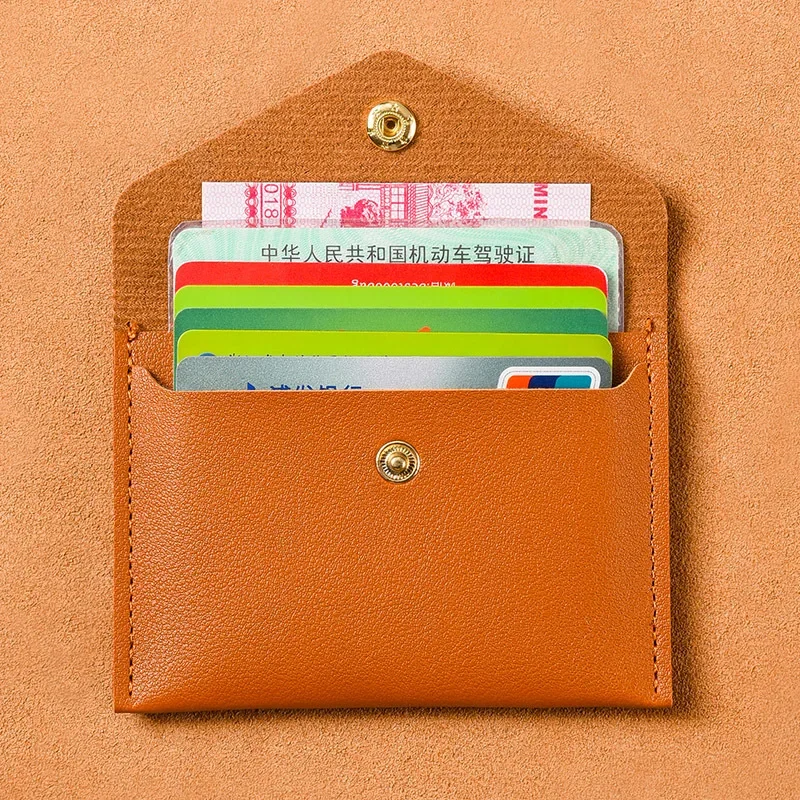 Women's Slim Multi-Functional Card Holder Wallet Compact ID Organizer with Keychain Mini Envelope Clutch Bag for Driving License