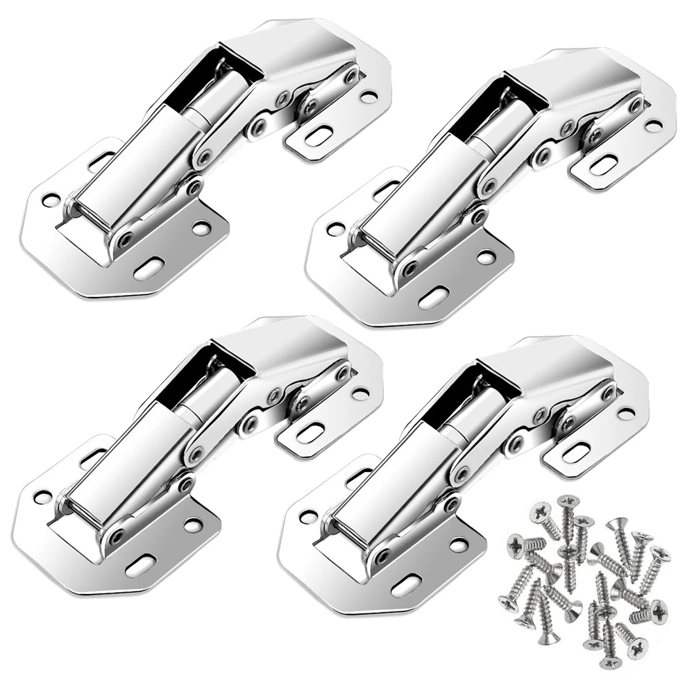 

4 Pack Cabinet Hinge Easy Installation Hydraulic Hinges Cupboard Hinge for Drawer Window Cupboard Cabinet Door Hinges With Screw