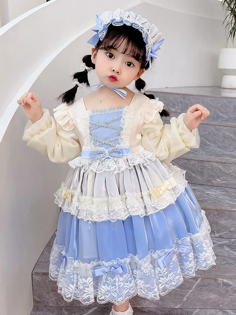 Girl's Lolita Dress Spring and Autumn New Puffy Yarn Birthday