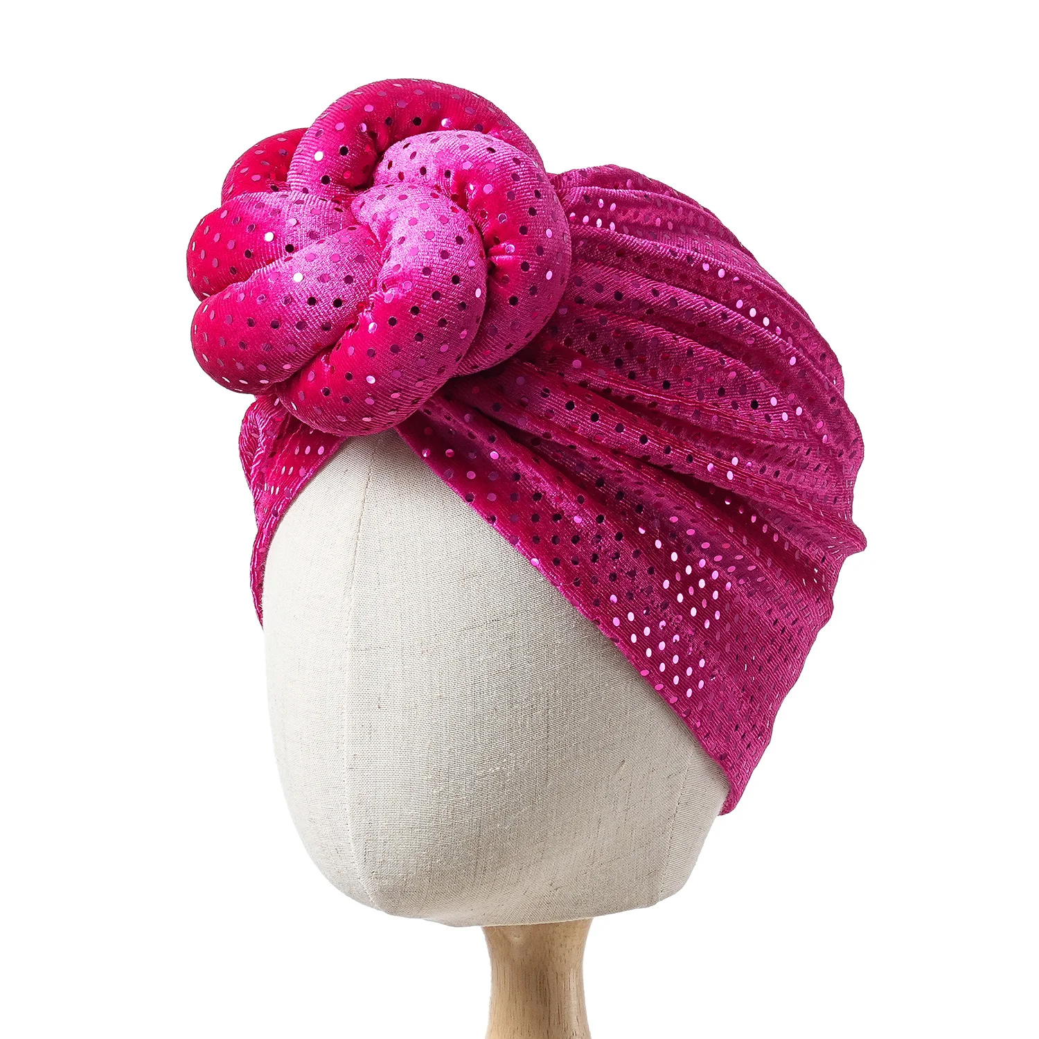 Turbante Hijab In Velluto Con Paillettes Per Donne - Berretto Copricapo Morbido E Elasticizzato, Perfetto Per Perdita Capelli E Chemio