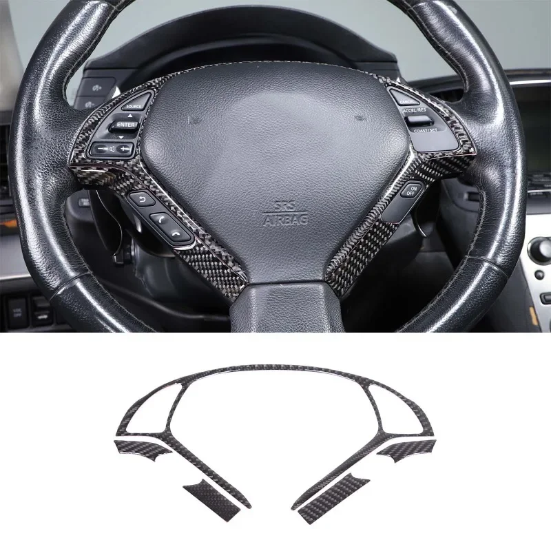 

For Infiniti G25 G27 G37 2007-2013 Soft Carbon Fiber Car Steering Wheel Frame Cover Trim Stickers Car Accessories