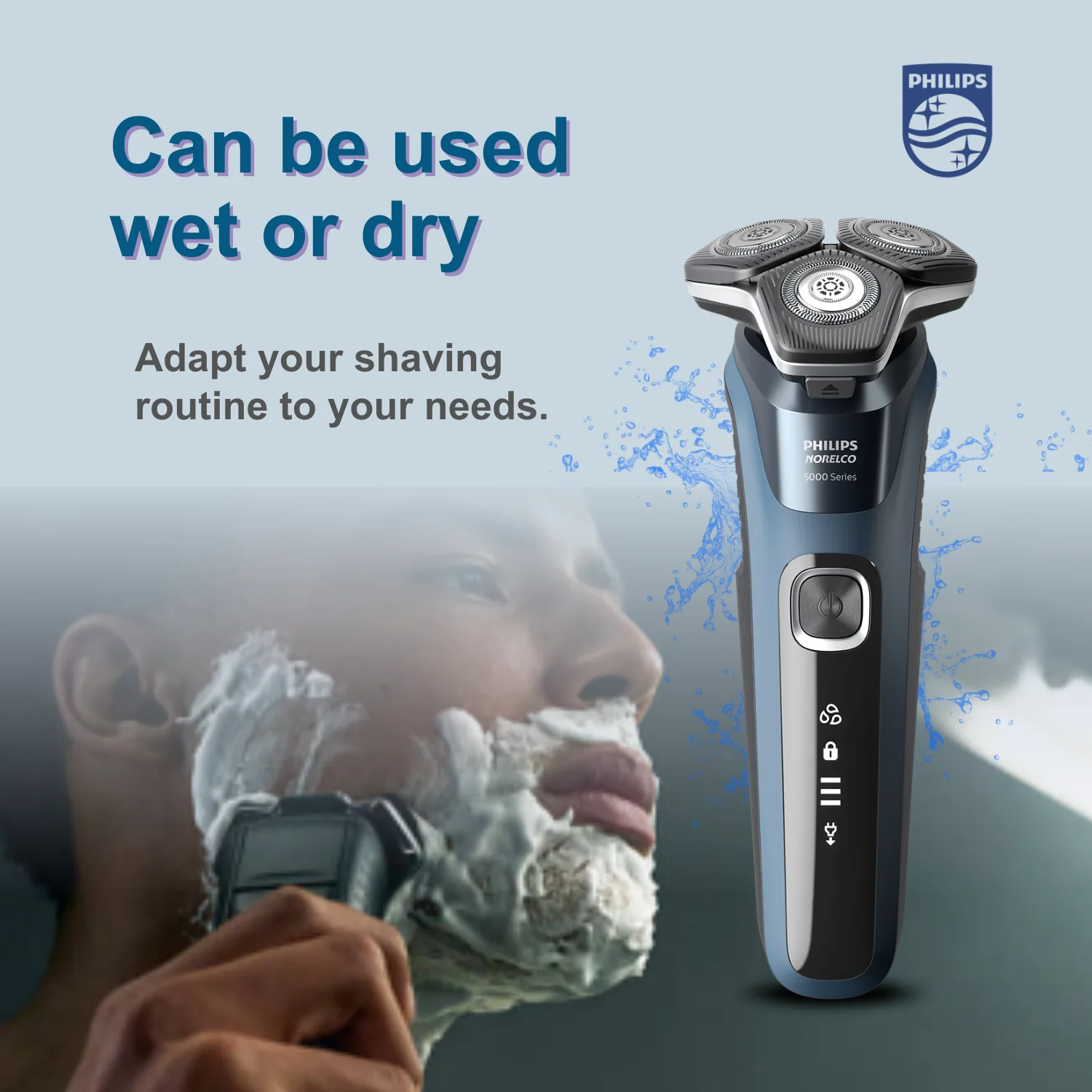 Philips Norelco S5880, Wet/Dry, SteelPrecision Blades, Power Adapt Sensor, 360-D Flexing Heads, Quick Charge