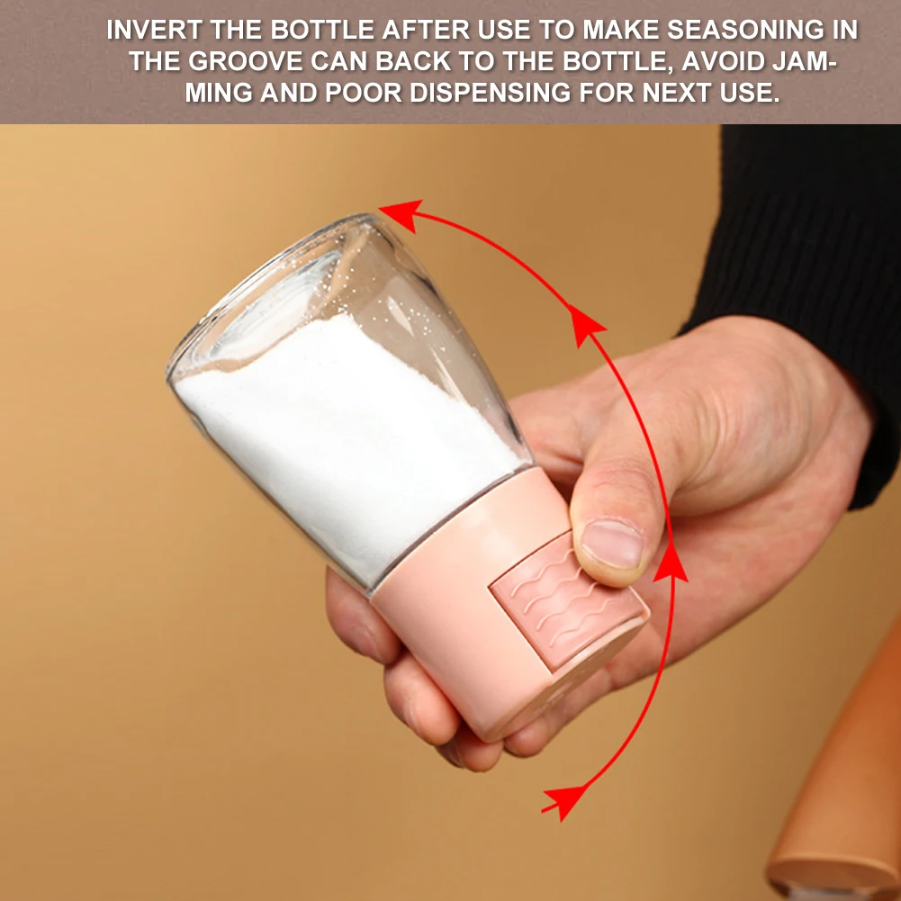 Metering Salt Shaker Press Type Quantitative Seasoning Bottle Glass Spice Salt Pepper Container Dispenser Kitchen Accessories|