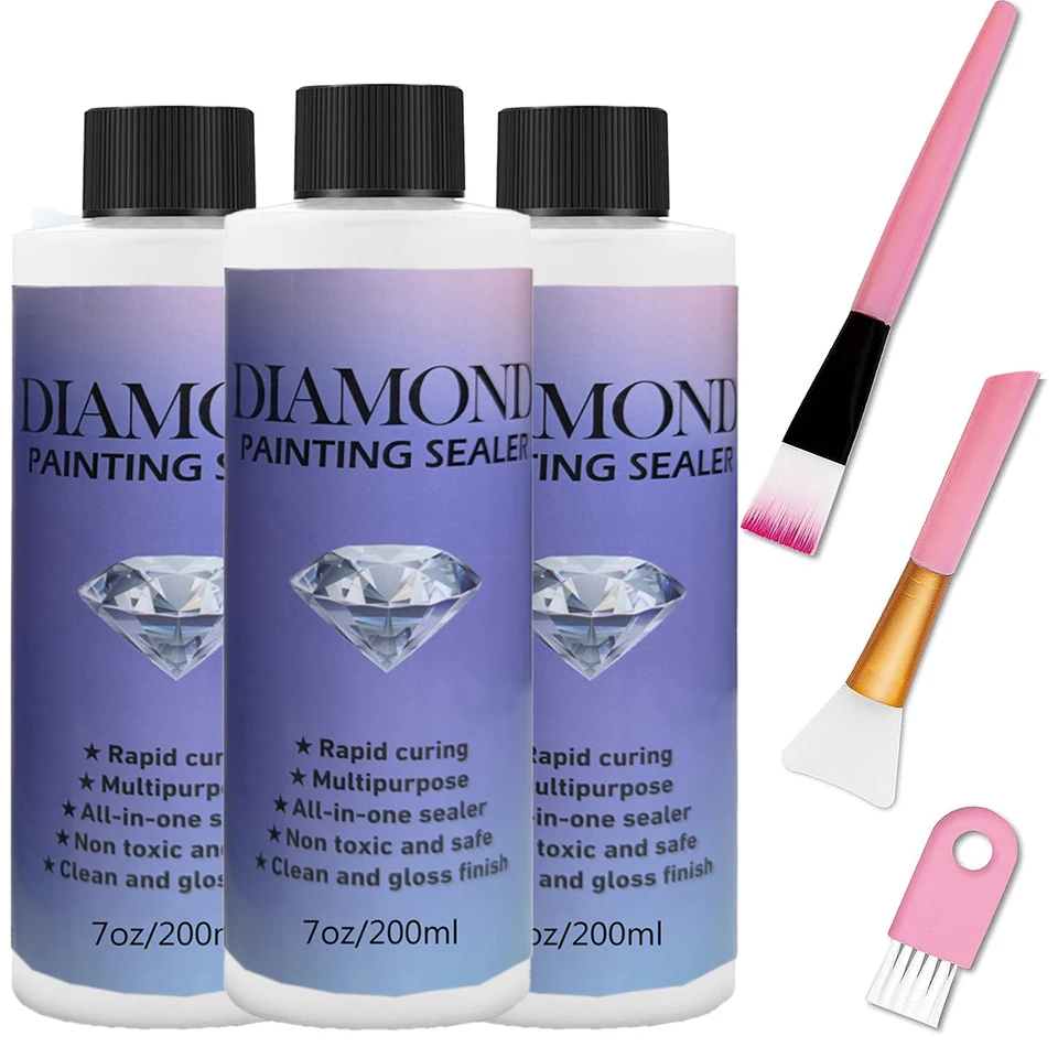 RICUVED Sigillante Per Pittura A Diamante 120 Ml, Colla PVA Per Dipinti 5D E Puzzle, Effetto Lucido E Protettivo