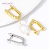 18K Gold Plated Smooth Earring Clasps Brass Earring Hook Findings,Fasteners For Earrings,DIY Earring Jewelry Making Accessories 5