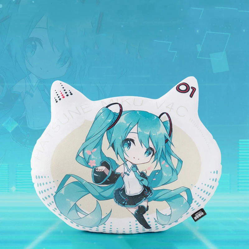 

Kawaii Hatsune Miku Q Version Pillow Pillow Crystal Super Soft Cotton Filling Cartoon Peripherals Soft Student Birthday Gift