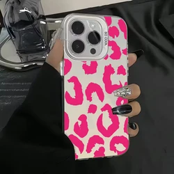 Leopard Print Electroplate Silver Phone Case Cover for Xiaomi 14 (1)