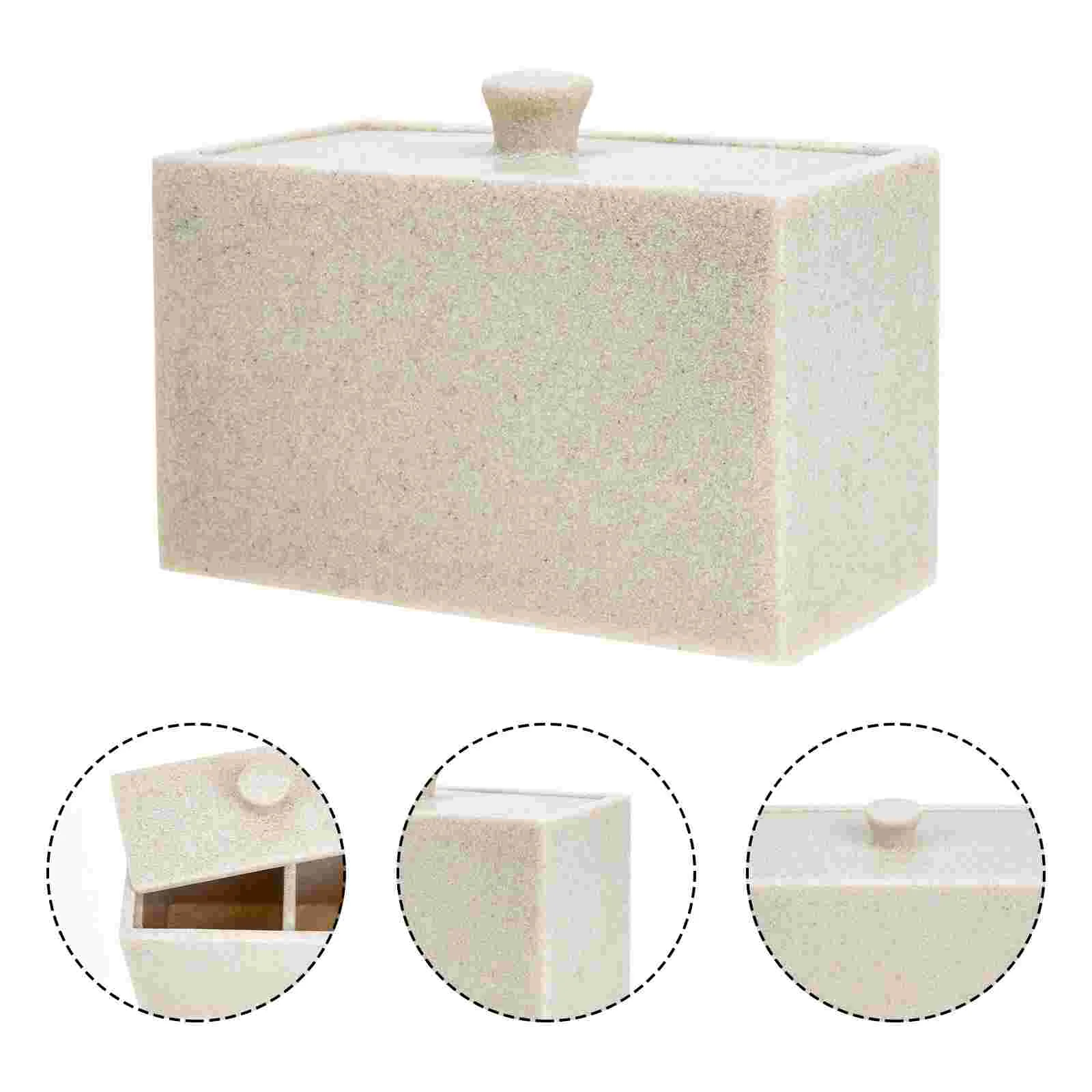 

Multipurpose Cotton Storage Box Pads Makeup Vanity Organizer Resin Swabs Dispenser