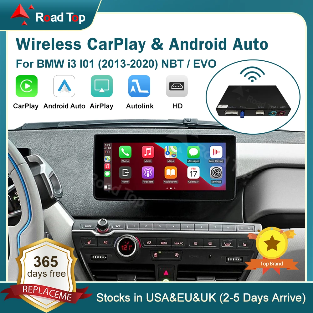 RoadTop Wireless CarPlay for BMW i3 I01 NBT EVO 2013-2020 With GPS