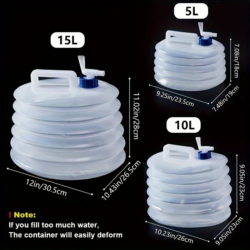 5-15L capacity car foldable outdoor water bucket portable drive water tank container camping picnic hiking travel faucet