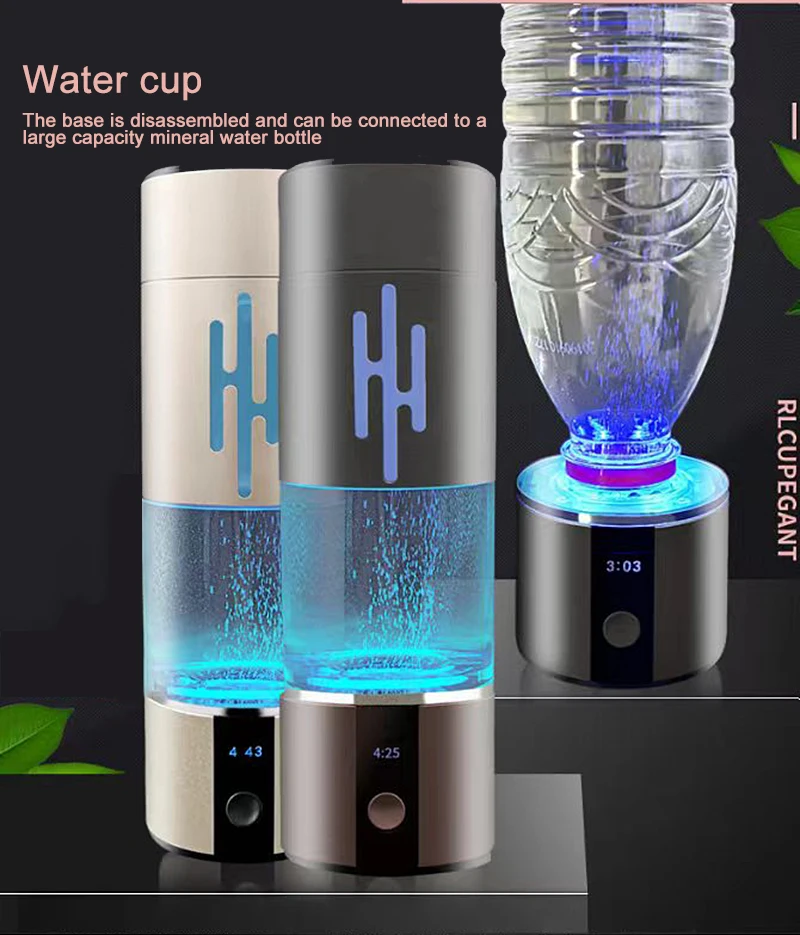 Portable Hydrogen Rich Water Generator Machine Glass Bottle USB