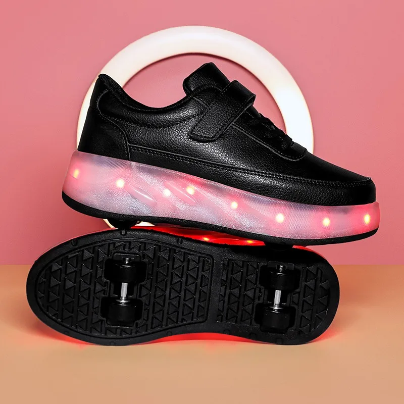 four-wheel-led-light-emitting-smooth-skates-for-boys-and-girls-children's-rotating-buckle-deformed-wheel-shoes