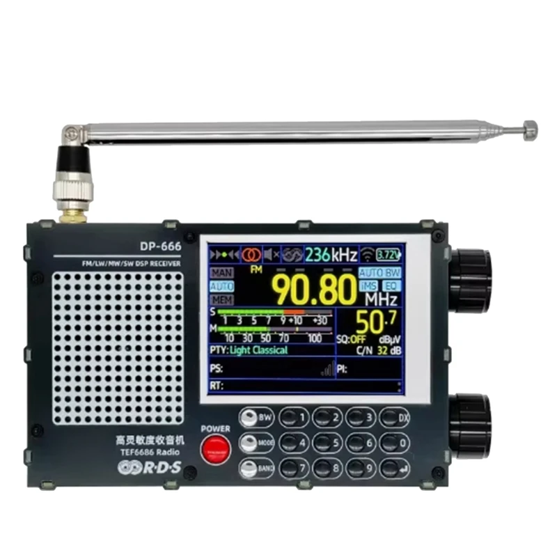 Best-Upgrade DP-666 TEF6686 Radio High Sensitivity Full Band Receiver With Antenna