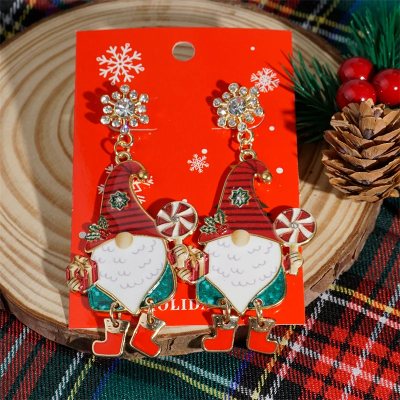 Christmas Santa Hat Earrings For Women - Acrylic Dangle Drop Holiday Jewelry Gift